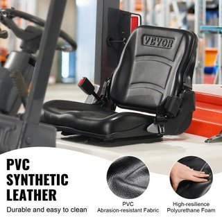 Asiento Universal para Montacargas, Asiento de Tractor Plegable con Respaldo Ajustable, Interruptor Micro y Cinturón de Seguridad Retráctil, Asiento para Montacargas de 6.3-13.4 pulgadas para Carg...