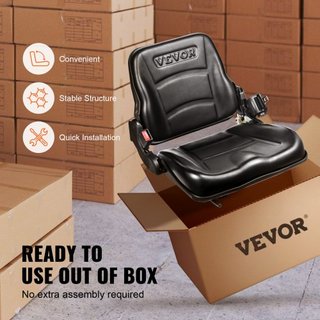 Asiento Universal para Montacargas, Asiento de Tractor Plegable con Respaldo Ajustable, Interruptor Micro y Cinturón de Seguridad Retráctil, Asiento para Montacargas de 6.3-13.4 pulgadas para Carg...