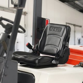 Asiento Universal para Montacargas, Asiento de Tractor Plegable con Respaldo Ajustable, Interruptor Micro y Cinturón de Seguridad Retráctil, Asiento para Montacargas de 6.3-13.4 pulgadas para Carg...