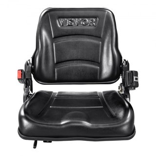 Asiento Universal para Montacargas, Asiento de Tractor Plegable con Respaldo Ajustable, Interruptor Micro y Cinturón de Seguridad Retráctil, Asiento para Montacargas de 6.3-13.4 pulgadas para Carg...