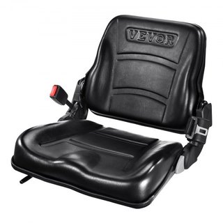Asiento Universal para Montacargas, Asiento de Tractor Plegable con Respaldo Ajustable, Interruptor Micro y Cinturón de Seguridad Retráctil, Asiento para Montacargas de 6.3-13.4 pulgadas para Carg...