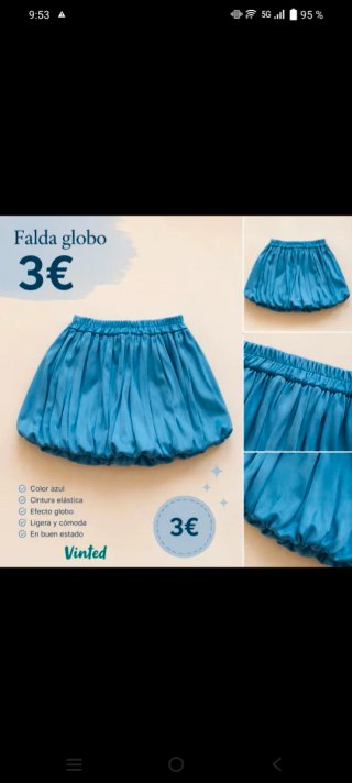 Falda globo azul 3€