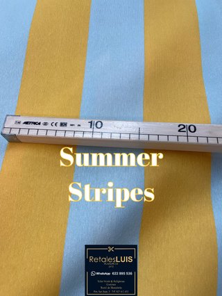Loneta HP Summer Stripes Celeste & Amarillo