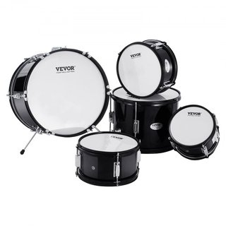Juego de Batería para Niños, 5 Piezas, Juego de Batería Completo para Principiantes de 16 pulgadas con Bombo, Toms, Caja, Batería de Suelo, Trono Ajustable, Platillo, Pedal de Hi-Hat y Dos Pares d...