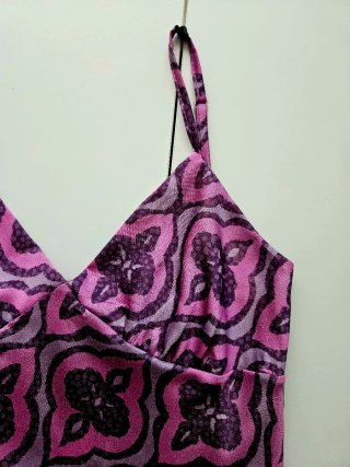 Vestido Basyco Estampado Rosa y Morado Talla Única