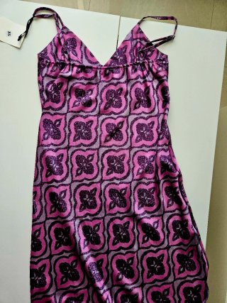 Vestido Basyco Estampado Rosa y Morado Talla Única
