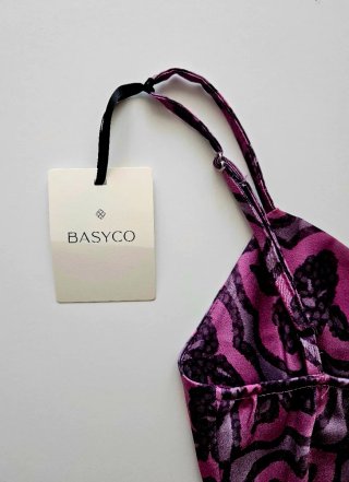 Vestido Basyco Estampado Rosa y Morado Talla Única