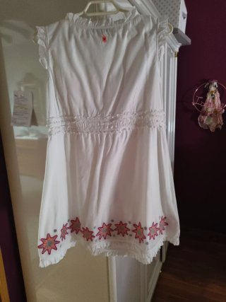 Vestido blanco verano flores S