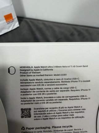 Apple Watch Ultra 3 49mm Gris/Plata