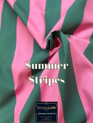 Loneta HP Summer Stripes Fucsia & Verde