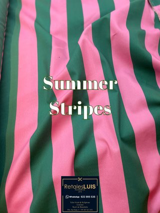 Loneta HP Summer Stripes Fucsia & Verde