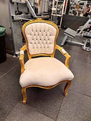 Conjunto Silla y Espejo Barroco Dorado