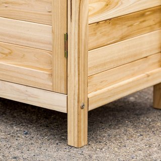 Armario Exterior de 2 Estantes en Madera de Abeto con Diseño Elevado y 2 Puertas, 83X40X92 Cm, Color Madera