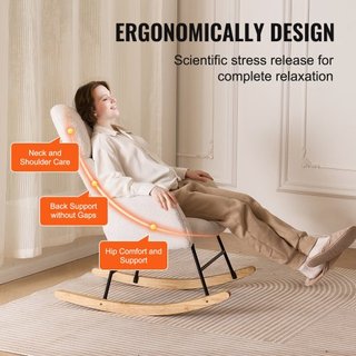 Silla mecedora para nursery, capacidad de peso de 250 lbs, silla mecedora tapizada en tela de terciopelo con asiento suave y respaldo alto, silla de lactancia para nursery, dormitorio, sala de est...