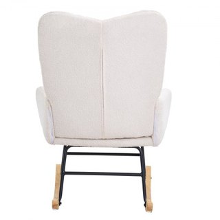 Silla mecedora para nursery, capacidad de peso de 250 lbs, silla mecedora tapizada en tela de terciopelo con asiento suave y respaldo alto, silla de lactancia para nursery, dormitorio, sala de est...