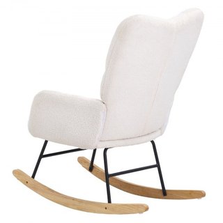 Silla mecedora para nursery, capacidad de peso de 250 lbs, silla mecedora tapizada en tela de terciopelo con asiento suave y respaldo alto, silla de lactancia para nursery, dormitorio, sala de est...