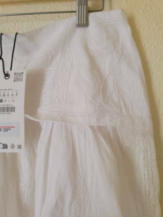 Pantalón bombacho Zara bordado Talla S