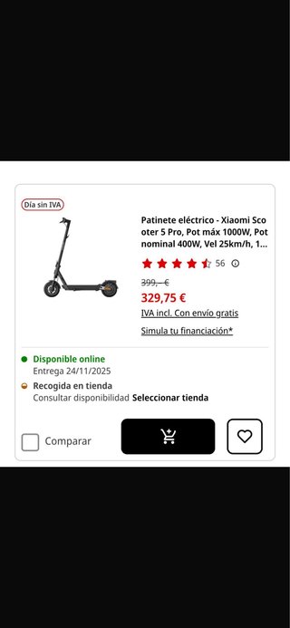 Patinete Xiaomi Scooter Pro 5 Diciembre 2025