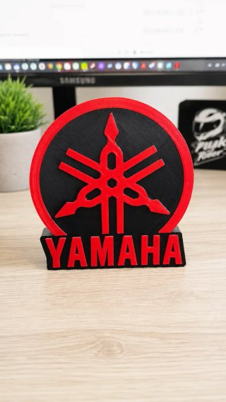 Logo Yamaha 3D Negro y Rojo