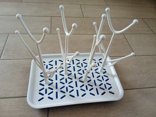 Scolapiatti per biberon bianco