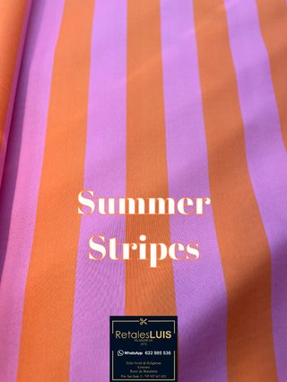 Loneta HP Summer Stripes Fucsia & Naranja