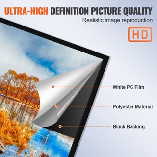 Pantalla de Proyector Diagonal de 110 Pulgadas 16:9 Pantalla de Proyector 4K HD Pantalla de Película Marco Fijo Pantalla de Proyector 3D para Uso en Casa y al Aire Libre (110 pulgadas)