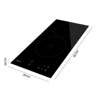 Cecotec Placa Vitrocerámica Compacta 2 Fuegos