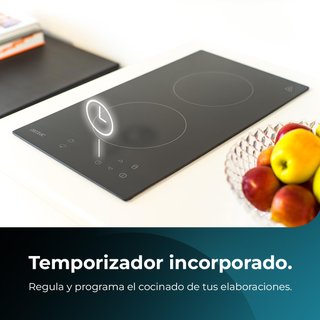 Cecotec Placa Vitrocerámica Compacta 2 Fuegos