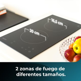 Cecotec Placa Vitrocerámica Compacta 2 Fuegos