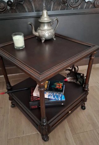 Mesa auxiliar madera restaurada