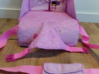 Trona/alzador portátil rosa