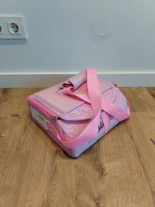 Trona/alzador portátil rosa