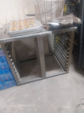 Mesa de acero inoxidable para horno 96x70