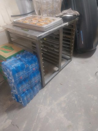 Mesa de acero inoxidable para horno 96x70