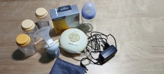 Sacaleches Medela + 3 botellas + biberón cristal
