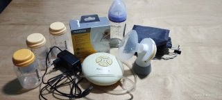 Sacaleches Medela + 3 botellas + biberón cristal