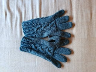 Guanti in maglia blu