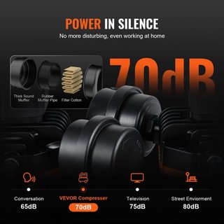 Compresor de Aire 7.9 L 900W 2.2 CFM@ 90PSI 70 dB Ultra Silencioso Sin Aceite
