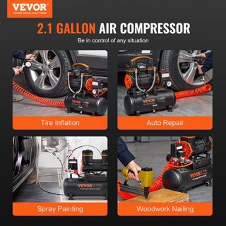 Compresor de Aire 7.9 L 900W 2.2 CFM@ 90PSI 70 dB Ultra Silencioso Sin Aceite