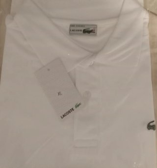 Polo Lacoste Blanco Talla XL