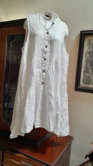 Vestito 100% Lino Bianco Taglia 48