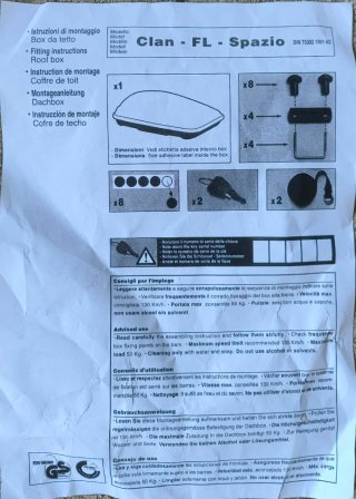 Cofre de techo Clan 450L – Impecable