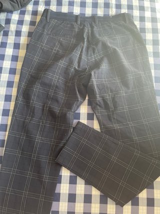 Pantalones Zara cuadros azul y gris