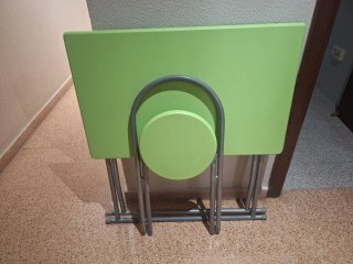 Mesa y Silla Plegable Cocina Verde