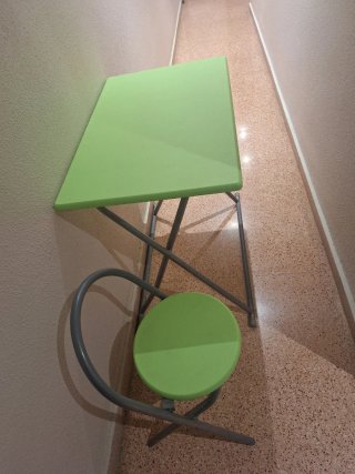 Mesa y Silla Plegable Cocina Verde
