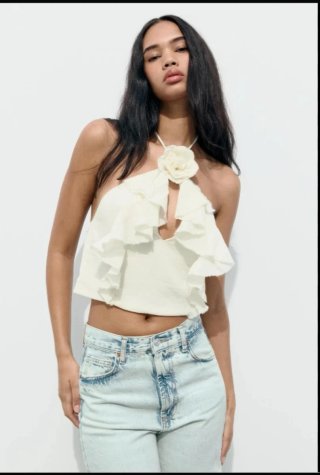 Top Verano Blanco con Flor