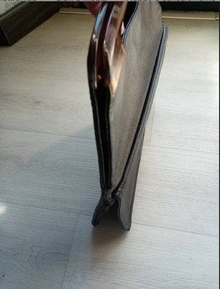 Borsa pelle vintage manico plastica anni '70