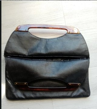 Borsa pelle vintage manico plastica anni '70