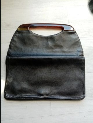 Borsa pelle vintage manico plastica anni '70