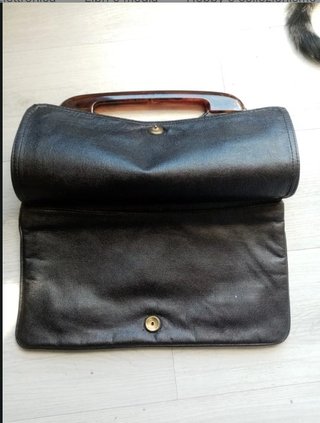 Borsa pelle vintage manico plastica anni '70